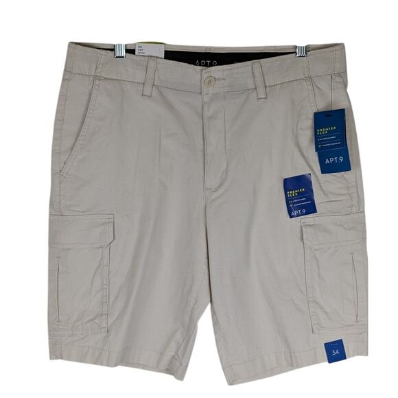 Apt 9 mens shorts 34" waist inseam 10.25" stretch cotton Premier New With Tags - Picture 1 of 10